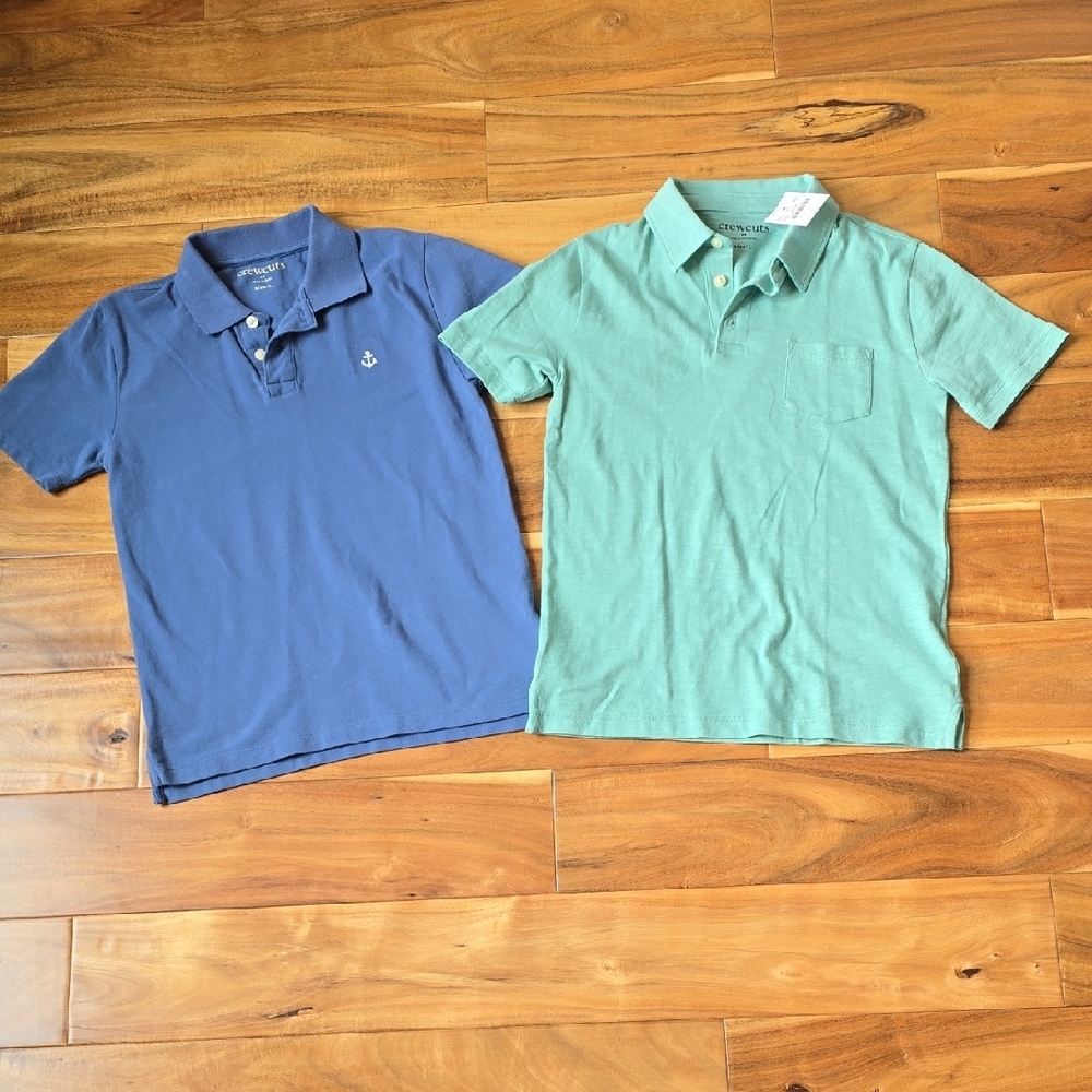 Crewcuts Boys Size L Polo Shirts- Blue & Green (NWT)